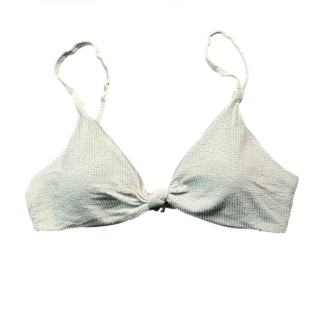 DIPPIN DAISYS sage green knot front bikini swim top hook back adjustable straps